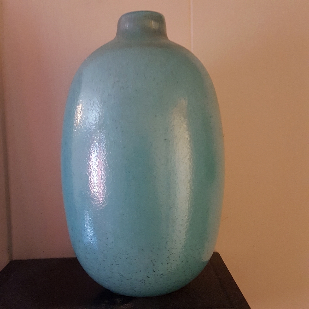 Anthropologie light blue glass flower vase